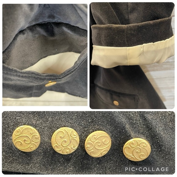 Vintage Old Navy Womens XXL Blazer Black Velvet Red Paisley Lining Academia Y2K - Picture 8 of 15